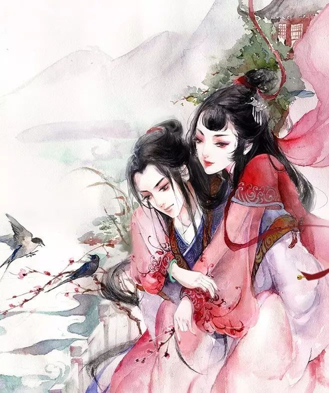唯美古風情侶插畫：只羨鴛鴦不羨仙