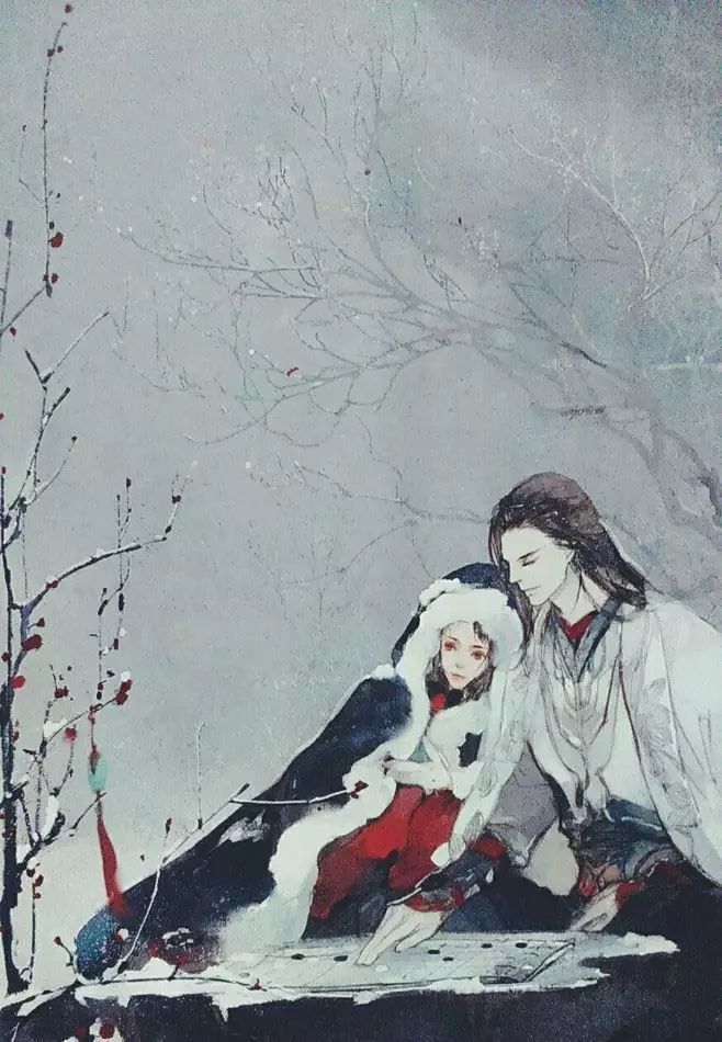 唯美古風情侶插畫：只羨鴛鴦不羨仙