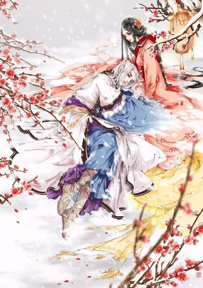 唯美古風情侶插畫：只羨鴛鴦不羨仙