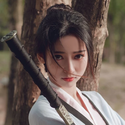 瀟灑霸氣帶兵器女生頭像，唯美古風(fēng)真人頭像