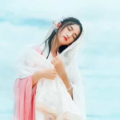 輕舞霓海神之女頭像，唯美古風真人頭像