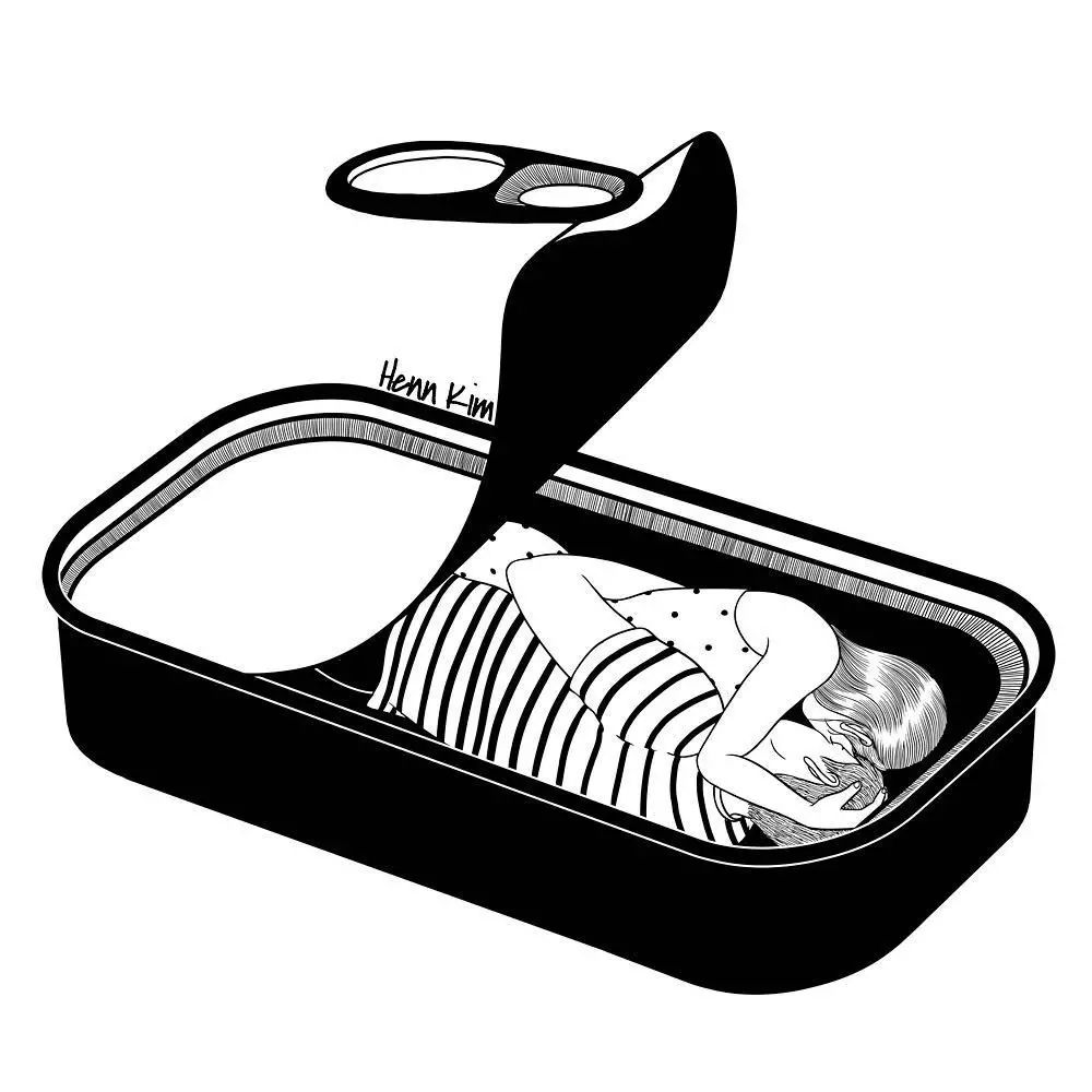 一組扎心黑色治愈系漫畫，看哭了的黑白插畫