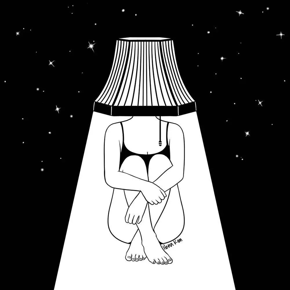 一組扎心黑色治愈系漫畫，看哭了的黑白插畫