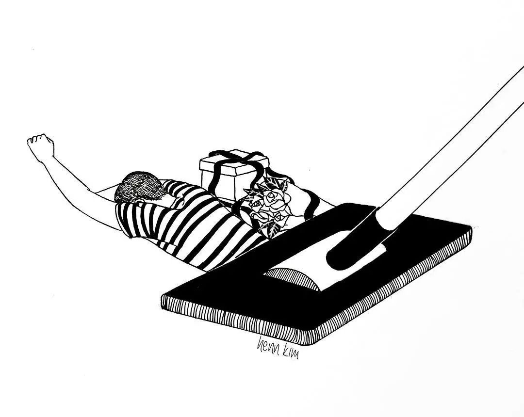 一組扎心黑色治愈系漫畫，看哭了的黑白插畫