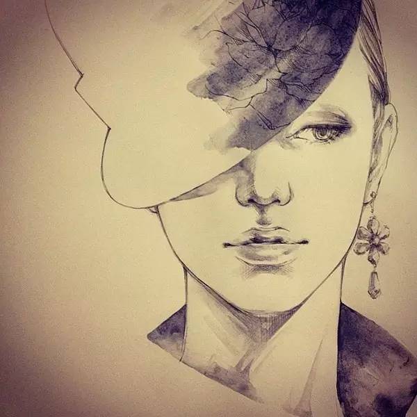 50幅人物速寫手繪插畫：感受時(shí)尚奇妙意境