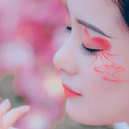 粉色浪漫女生頭像，唯美古風真人頭像