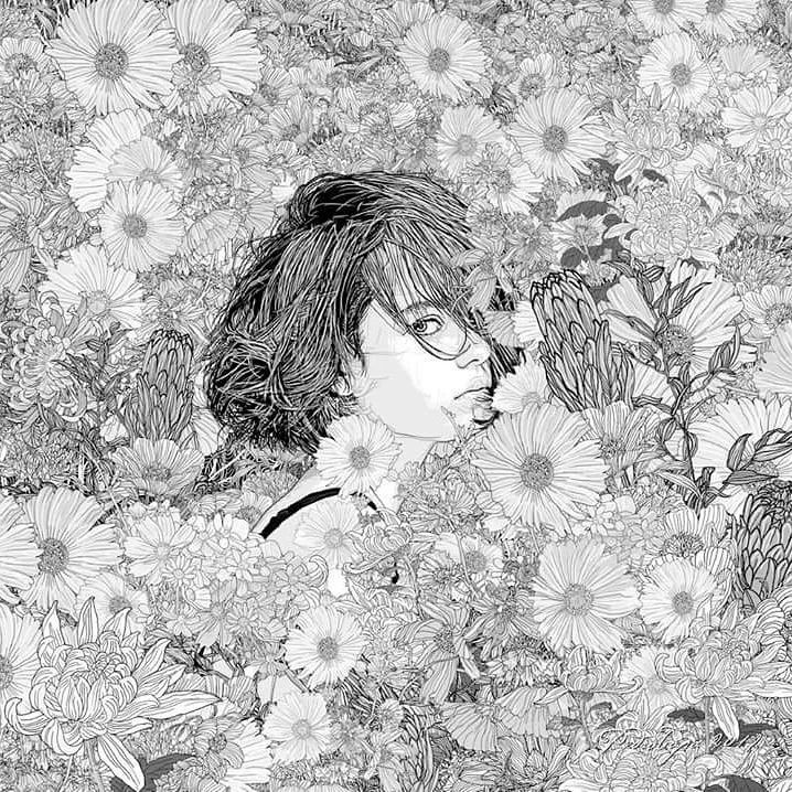 美人與花插畫(huà)：用線條淋漓盡致展現(xiàn)女性魅力！