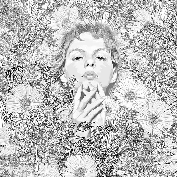 美人與花插畫：用線條淋漓盡致展現(xiàn)女性魅力！