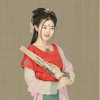 古典牡丹帶傘團(tuán)扇女生頭像，唯美古風(fēng)真人頭像