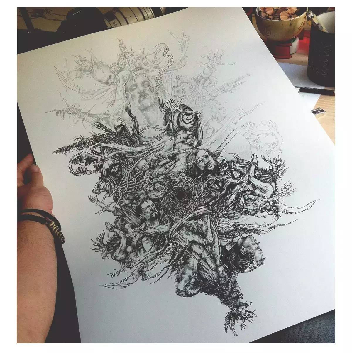 驚嘆的黑白手繪插畫，膩害了!