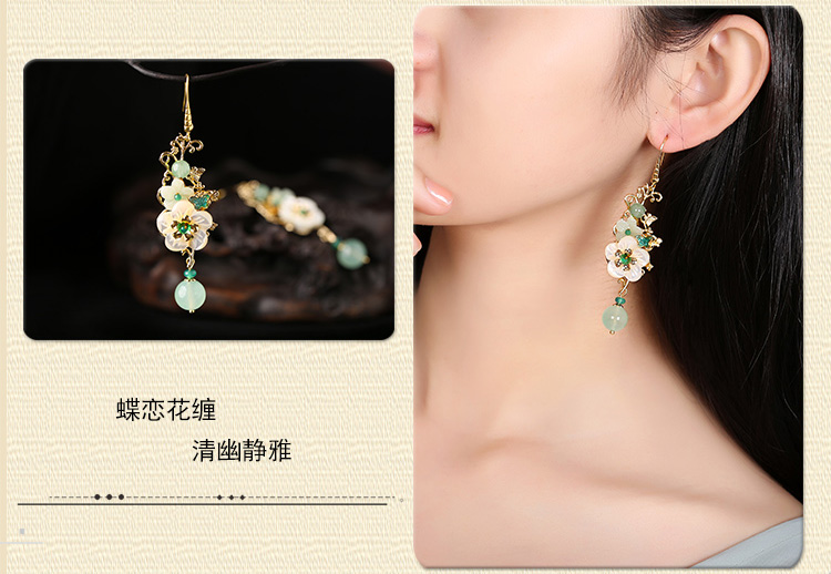 冷淡古風(fēng)耳墜耳環(huán)，小清新花朵耳環(huán)首飾