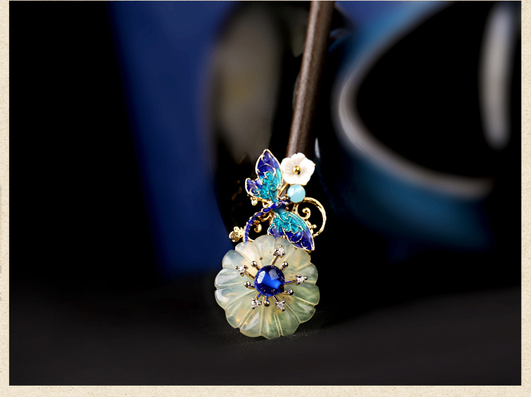 古風花朵發(fā)簪發(fā)飾，未聞花名中式簪子頭飾