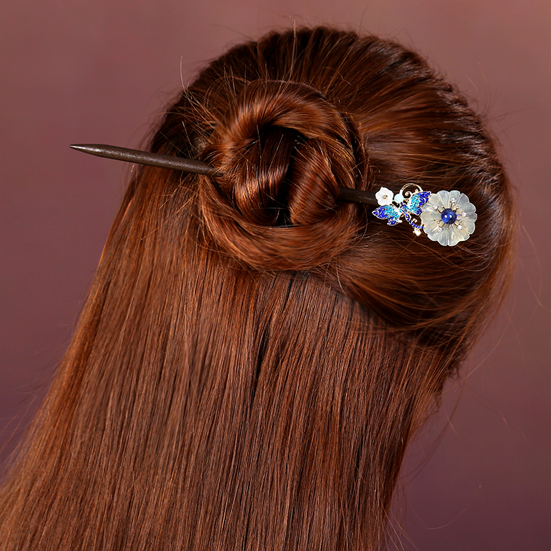 古風花朵發(fā)簪發(fā)飾，未聞花名中式簪子頭飾