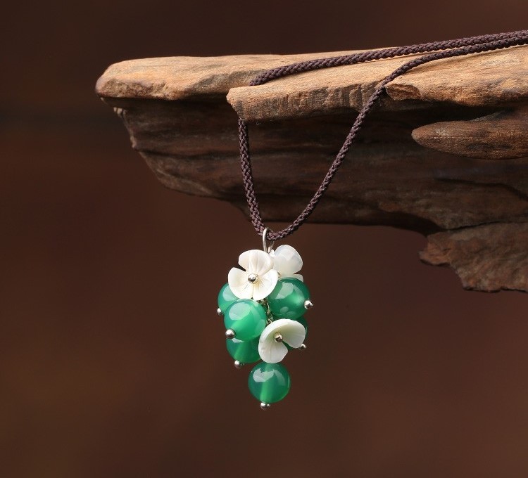 浮嵐暖翠項鏈，復古森系簡約首飾