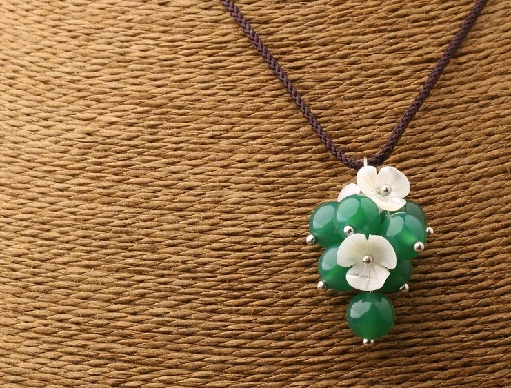 浮嵐暖翠項鏈，復古森系簡約首飾