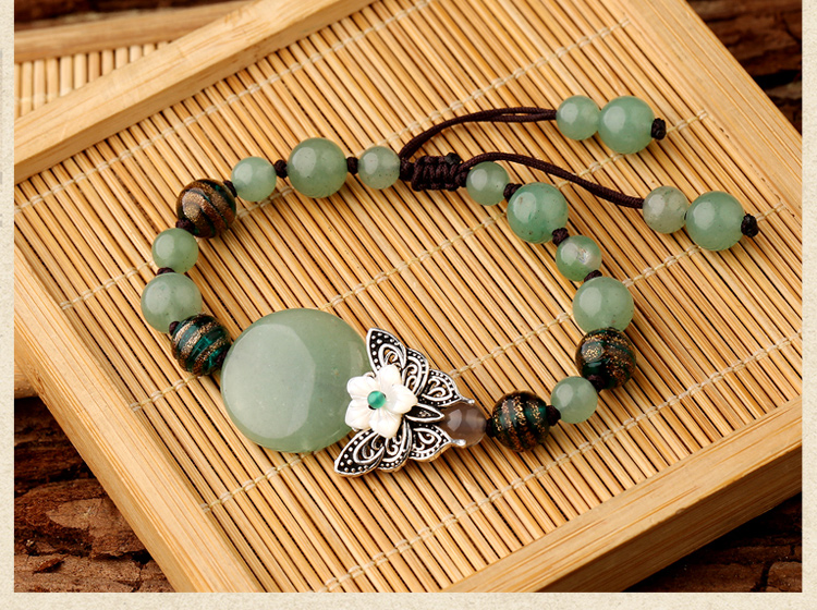 綠色森系手鏈，簡(jiǎn)約個(gè)性蝴蝶手串飾品