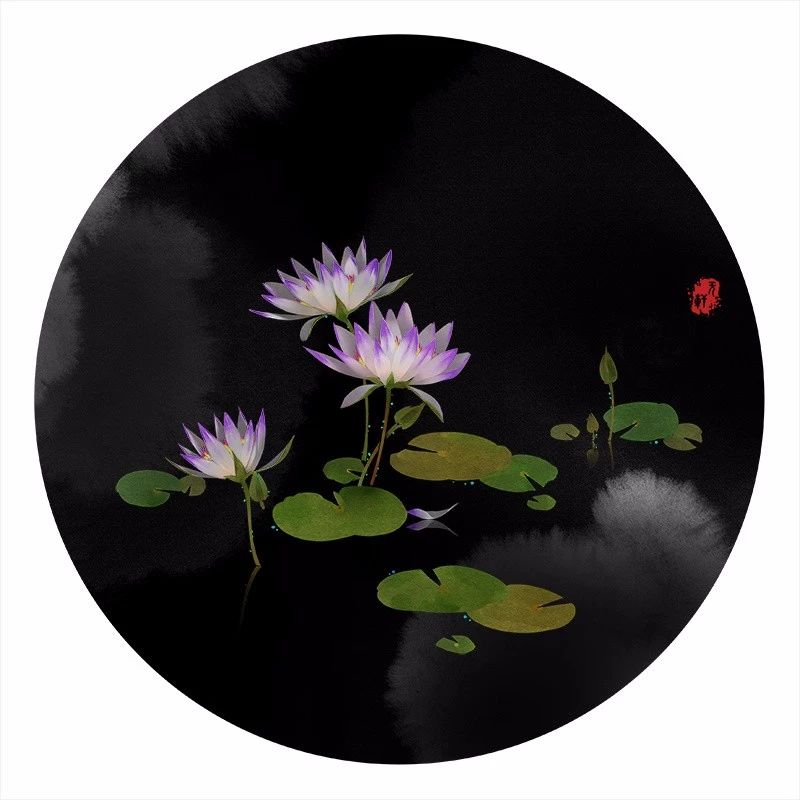 清新古風花卉插畫，清雅如詩的插畫圖片