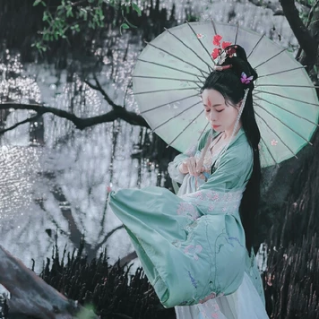 蓮花花開女生頭像，唯美古風真人頭像