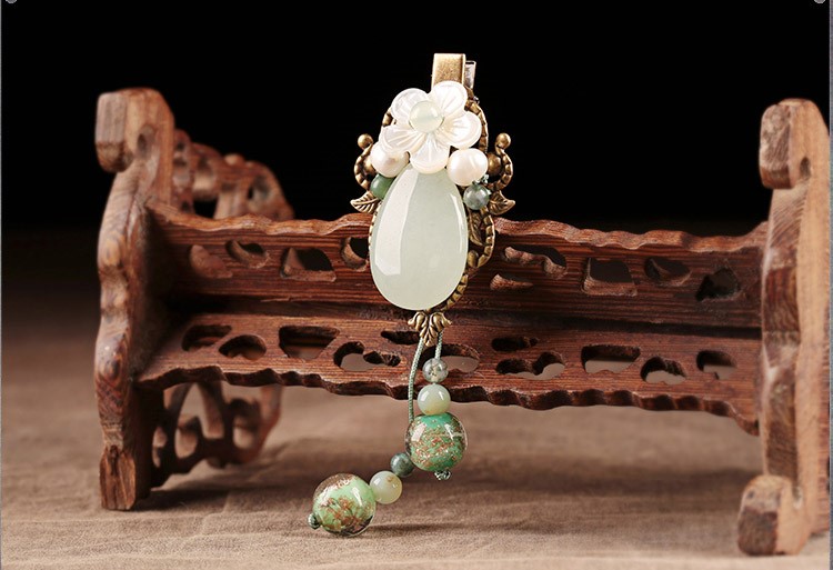 古典簡(jiǎn)約小清新發(fā)夾，優(yōu)雅水滴復(fù)古發(fā)飾頭飾