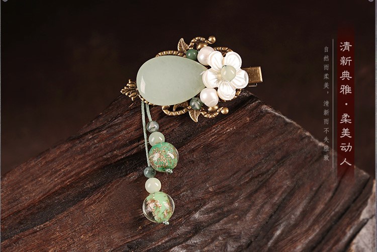 古典簡(jiǎn)約小清新發(fā)夾，優(yōu)雅水滴復(fù)古發(fā)飾頭飾