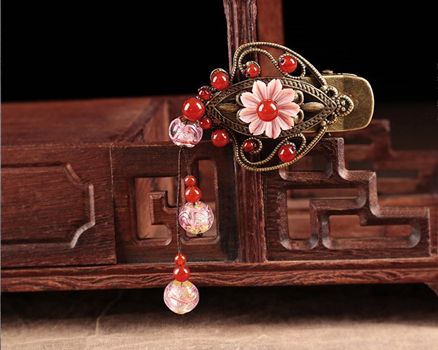 紅粉佳人發(fā)夾，典雅家佳樂(lè)文學(xué)發(fā)飾頭飾