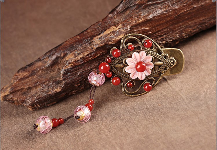 紅粉佳人發(fā)夾，典雅家佳樂(lè)文學(xué)發(fā)飾頭飾