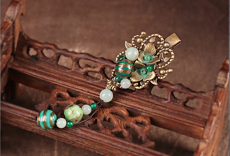 復(fù)古風(fēng)青曼發(fā)夾，優(yōu)雅家佳樂文學(xué)發(fā)飾頭飾