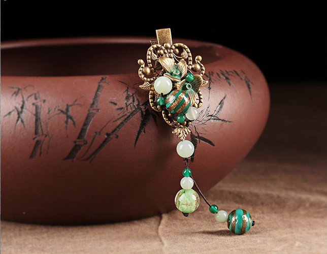 復(fù)古風(fēng)青曼發(fā)夾，優(yōu)雅家佳樂文學(xué)發(fā)飾頭飾