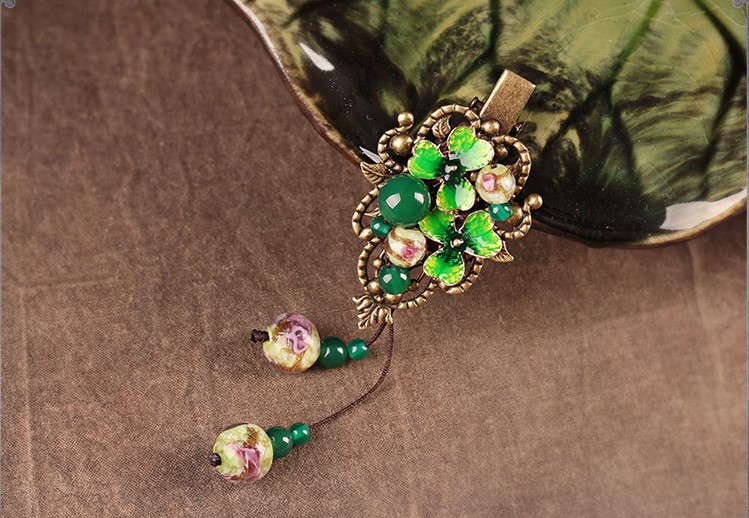 清新翠嫣發(fā)夾，古風(fēng)簡(jiǎn)約發(fā)飾頭飾