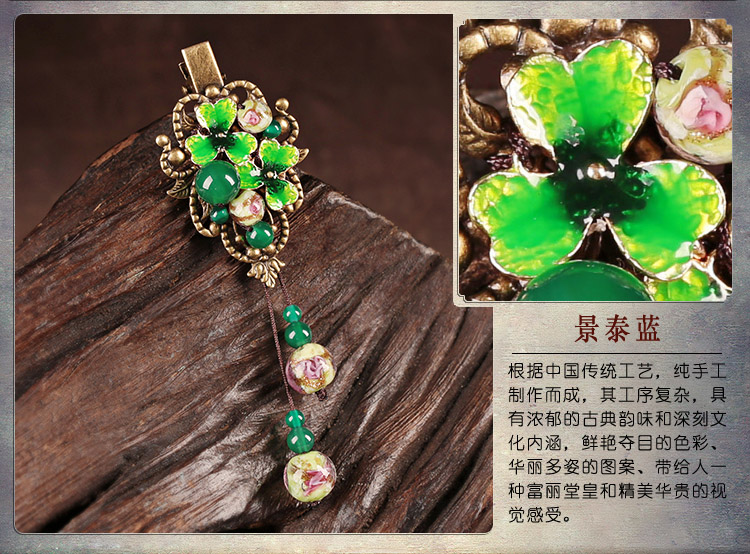 清新翠嫣發(fā)夾，古風(fēng)簡(jiǎn)約發(fā)飾頭飾