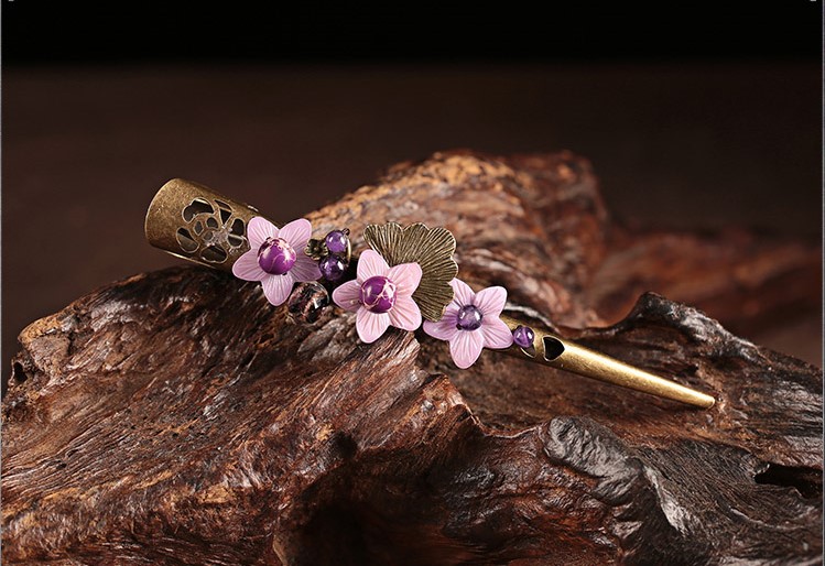 紫夢(mèng)傾城發(fā)夾，優(yōu)雅紫色大發(fā)夾頭飾