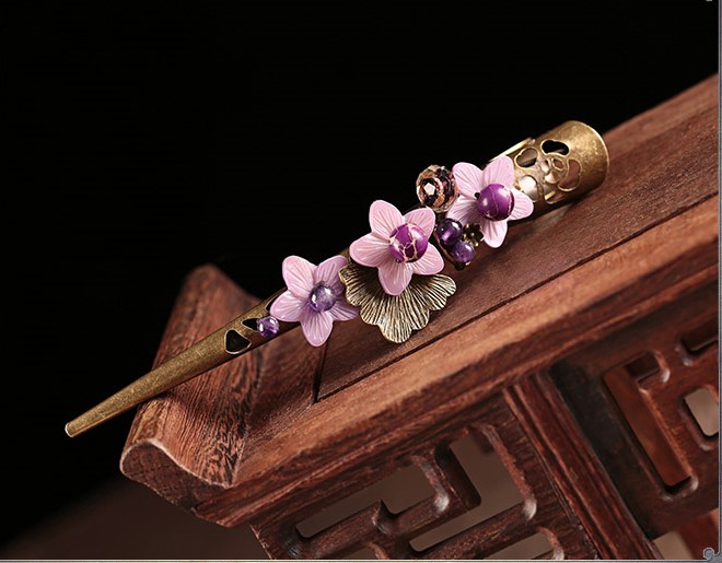 紫夢(mèng)傾城發(fā)夾，優(yōu)雅紫色大發(fā)夾頭飾