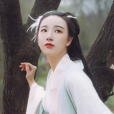 清新花朵帶傘女生頭像，唯美古風真人頭像