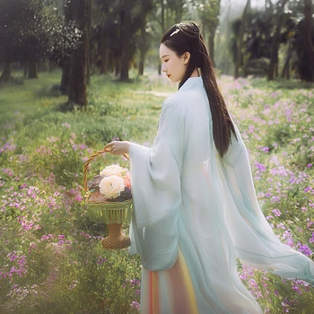 清新花朵帶傘女生頭像，唯美古風真人頭像