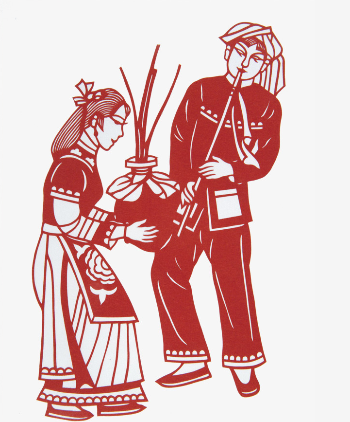 十款民族風(fēng)情人物剪紙：濃濃的民族風(fēng)情韻味