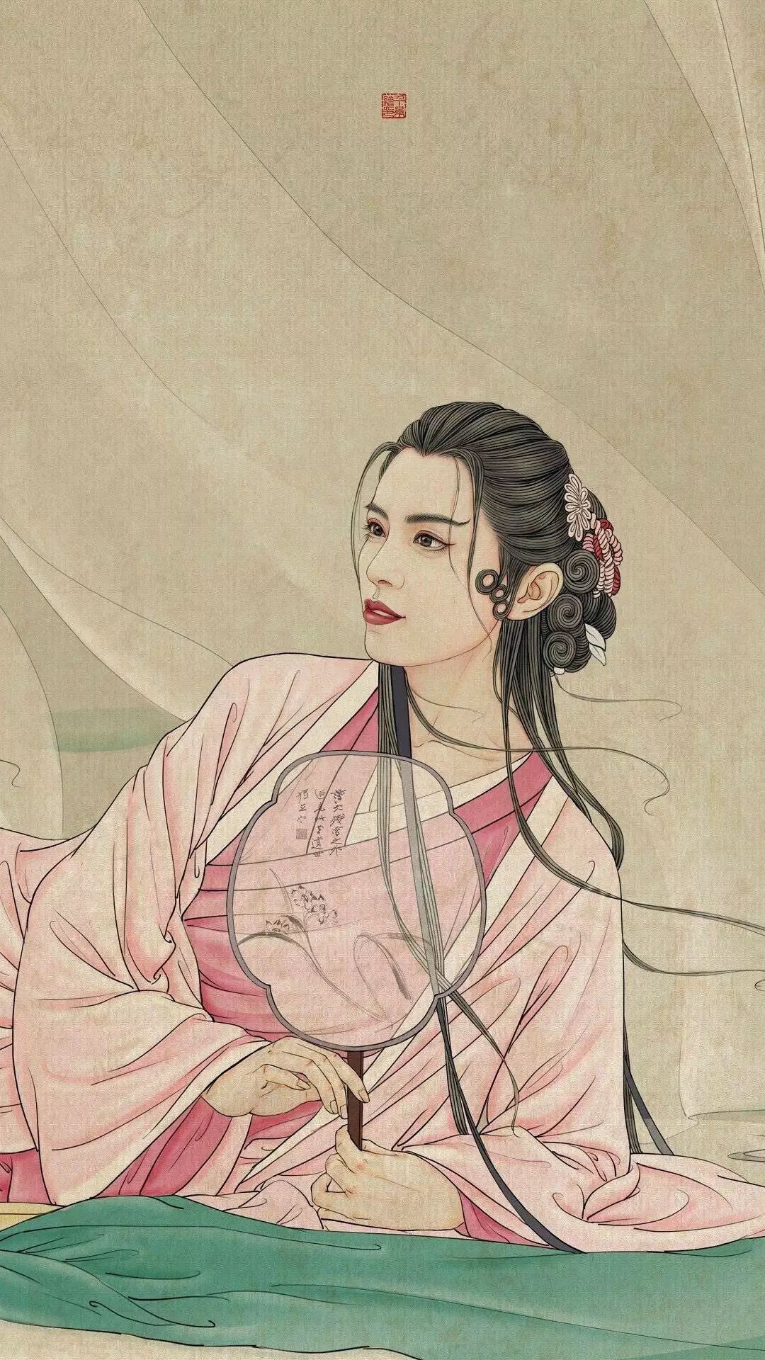 驚艷手繪插畫：古風(fēng)線條畫出女子極致的美