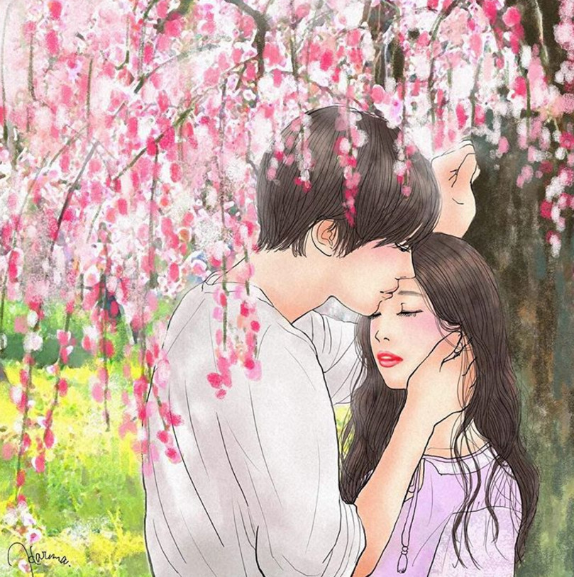 一組情侶情趣插畫，充滿誘惑的手繪插畫