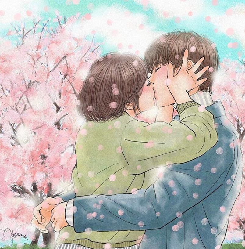 一組情侶情趣插畫，充滿誘惑的手繪插畫