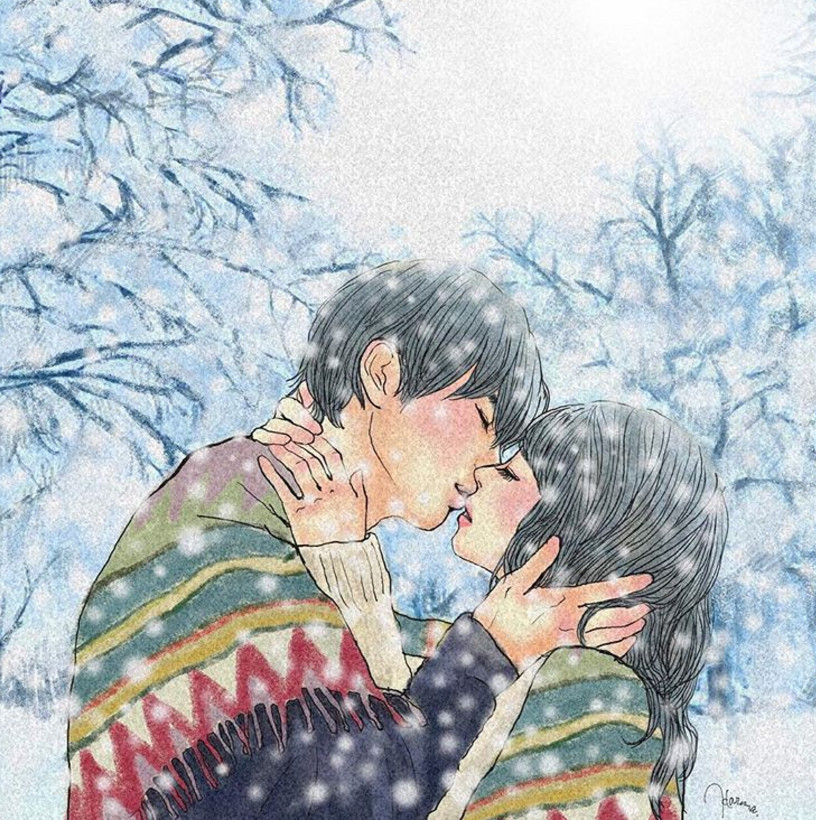 一組情侶情趣插畫，充滿誘惑的手繪插畫