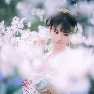 櫻粉清新女生頭像，唯美古風(fēng)真人頭像