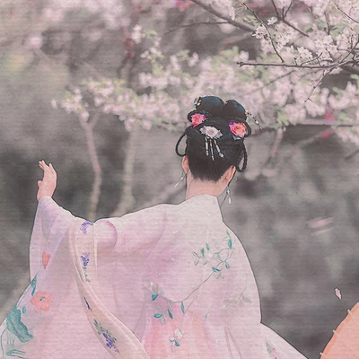 櫻粉清新女生頭像，唯美古風(fēng)真人頭像