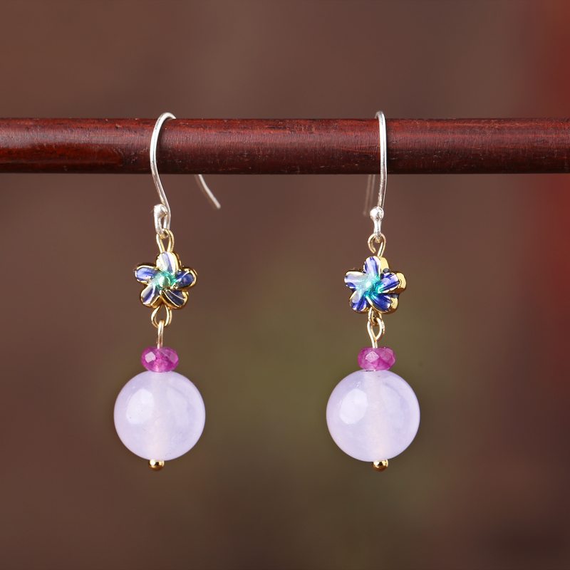 復(fù)古紫色超仙耳環(huán)，氣質(zhì)古風(fēng)小巧耳飾首飾