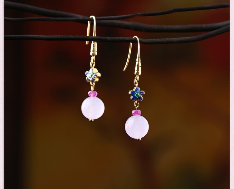 復(fù)古紫色超仙耳環(huán)，氣質(zhì)古風(fēng)小巧耳飾首飾