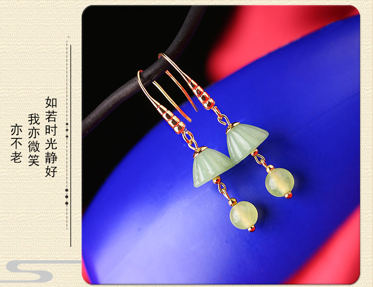 古風(fēng)淡雅蓮蓬耳環(huán)，氣文藝復(fù)古味道首飾