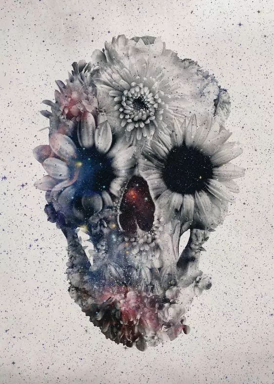 一組手繪骷髏頭插畫，猶如帶刺的玫瑰！