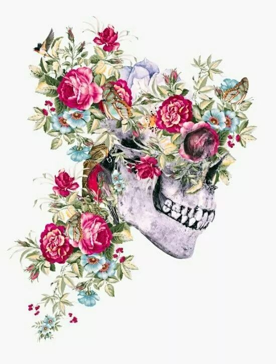 一組手繪骷髏頭插畫，猶如帶刺的玫瑰！