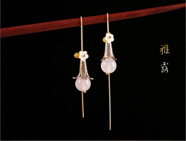 雅露氣質(zhì)耳環(huán)，小清新耳線氣質(zhì)首飾