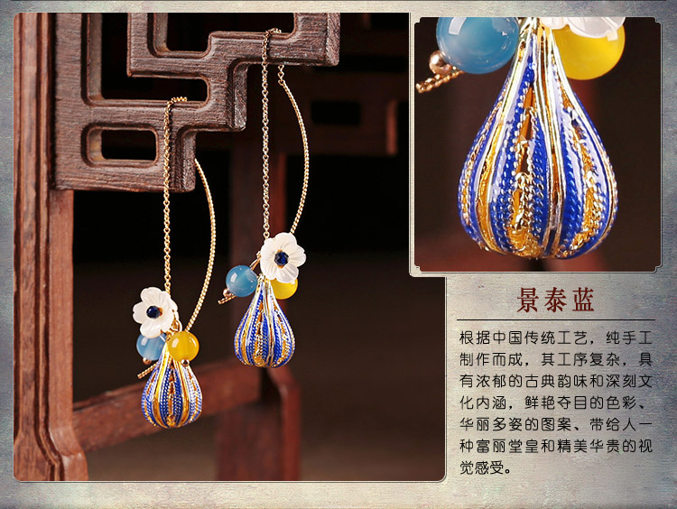 麗晴優(yōu)雅氣質(zhì)耳線耳環(huán)，古風(fēng)小清新首飾