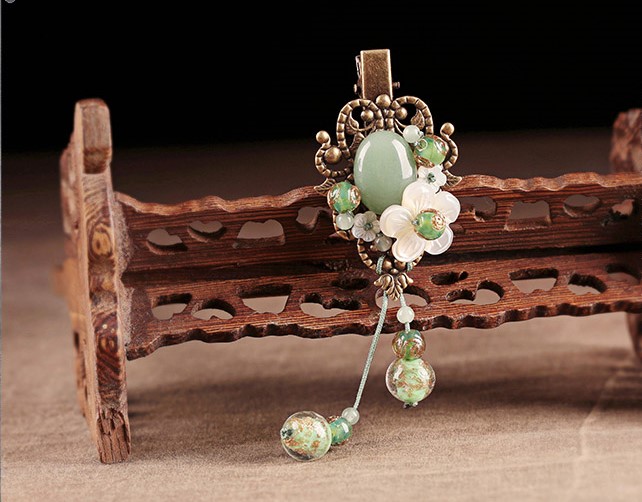 碧水柔芳發(fā)夾，古風(fēng)古典流蘇頭飾