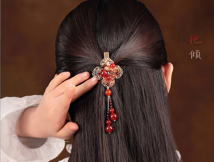 艷傾古風(fēng)琉璃發(fā)夾，嬌美家佳樂文學(xué)頭飾